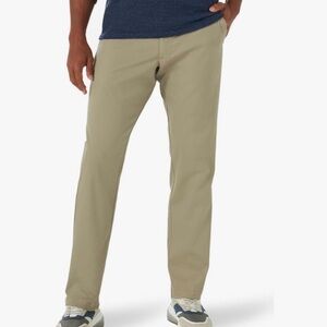 Lee Men's Big & Tall relaxed fit, flat front, tapered leg Khaki colored pants